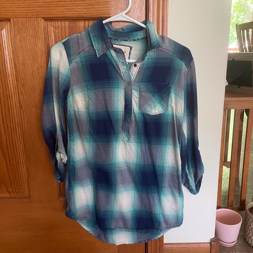 Blue Flannel Button Up